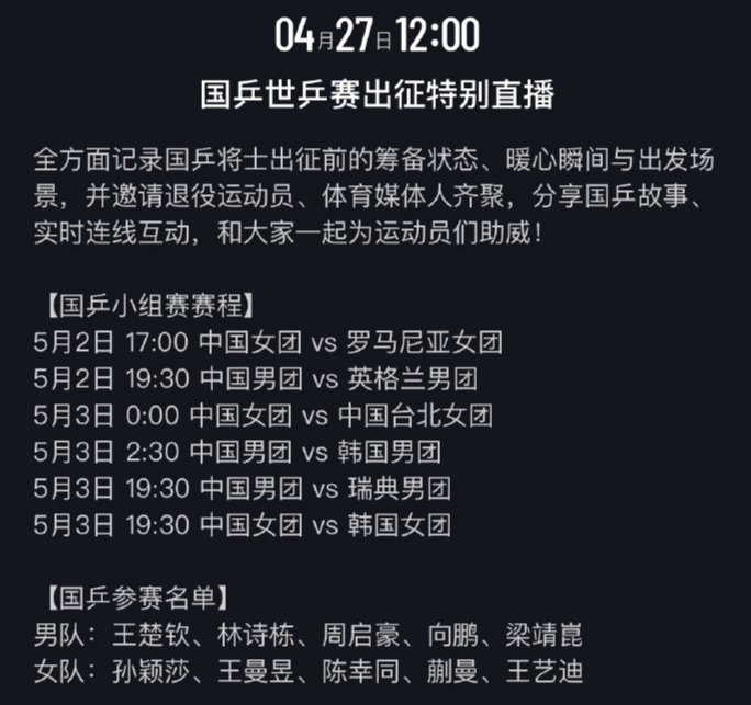 国乒世乒赛小组赛赛程密集 日本队成最大劲敌
